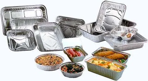 Aluminum foil lunch box style container and dinner plate